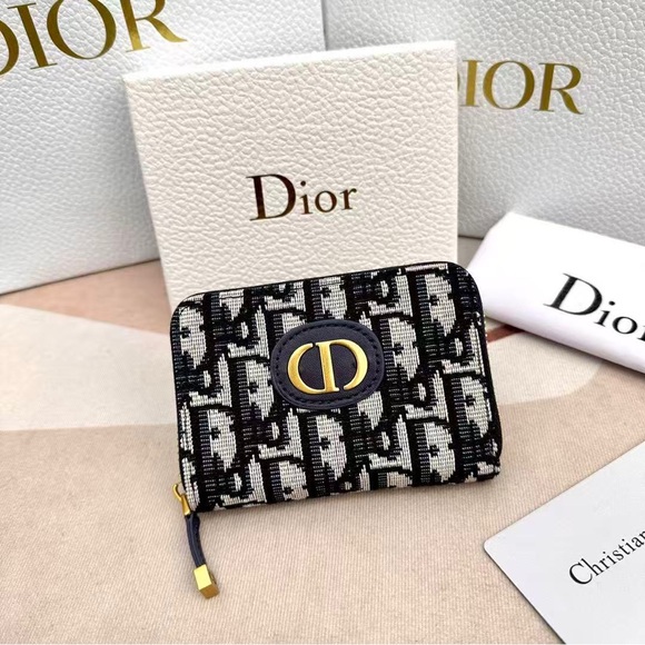 Dior Monogram Black and Gray Wallet - Picture 1 of 9